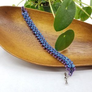 Handmade Czech Lentil Beaded Bracelet.